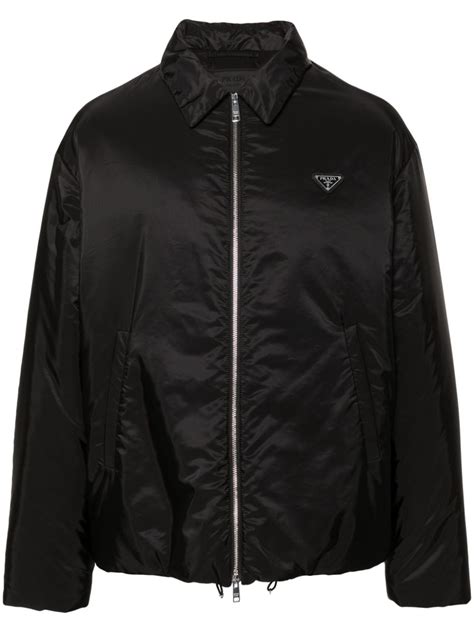 prada triangle logo puffer jacket|prada puffer jacket.